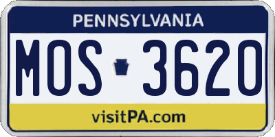 PA license plate MOS3620