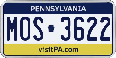 PA license plate MOS3622