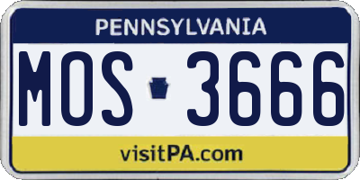 PA license plate MOS3666