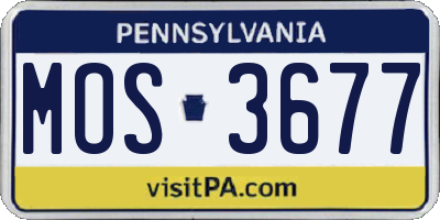 PA license plate MOS3677