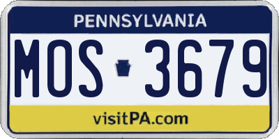PA license plate MOS3679
