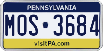 PA license plate MOS3684