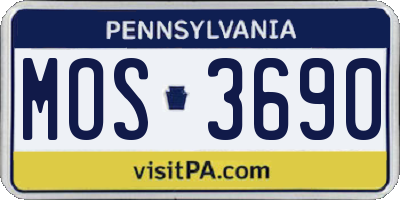 PA license plate MOS3690