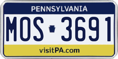 PA license plate MOS3691