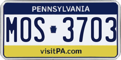 PA license plate MOS3703