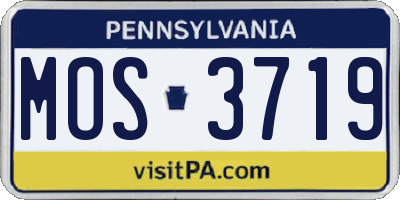 PA license plate MOS3719