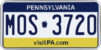 PA license plate MOS3720