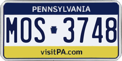 PA license plate MOS3748