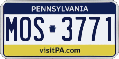 PA license plate MOS3771
