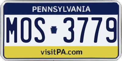 PA license plate MOS3779