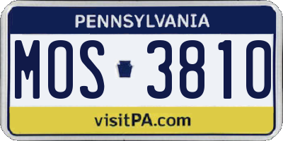 PA license plate MOS3810