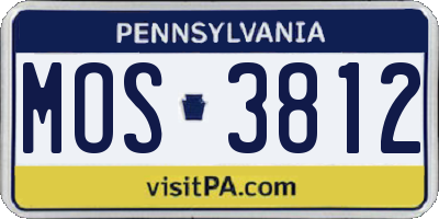 PA license plate MOS3812