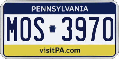 PA license plate MOS3970