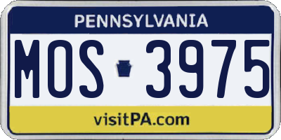 PA license plate MOS3975