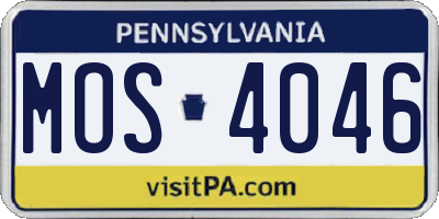 PA license plate MOS4046