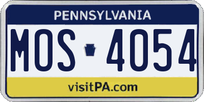 PA license plate MOS4054