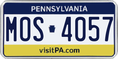PA license plate MOS4057