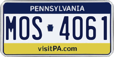 PA license plate MOS4061
