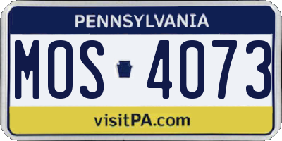 PA license plate MOS4073