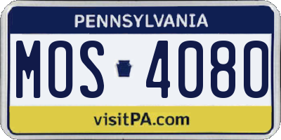 PA license plate MOS4080