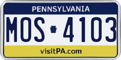 PA license plate MOS4103