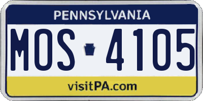 PA license plate MOS4105