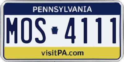 PA license plate MOS4111