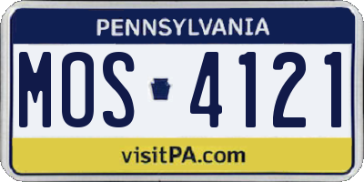 PA license plate MOS4121