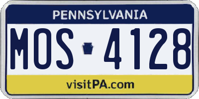 PA license plate MOS4128