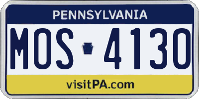 PA license plate MOS4130
