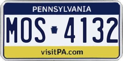 PA license plate MOS4132