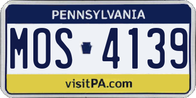 PA license plate MOS4139
