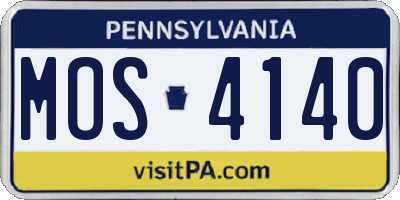PA license plate MOS4140