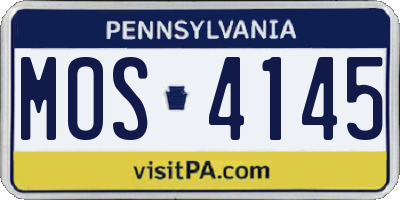 PA license plate MOS4145