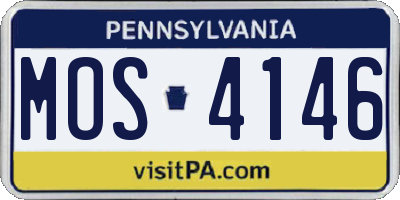 PA license plate MOS4146