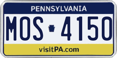PA license plate MOS4150