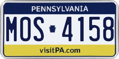 PA license plate MOS4158