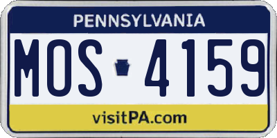 PA license plate MOS4159