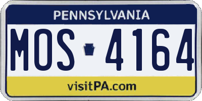 PA license plate MOS4164