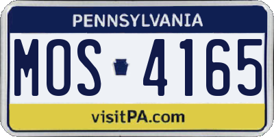 PA license plate MOS4165