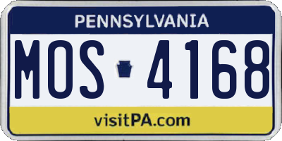 PA license plate MOS4168
