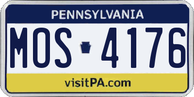 PA license plate MOS4176