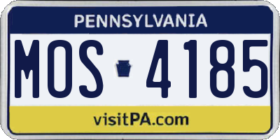 PA license plate MOS4185