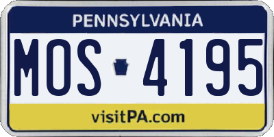 PA license plate MOS4195