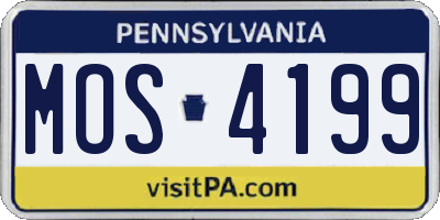 PA license plate MOS4199