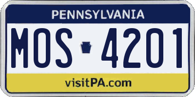 PA license plate MOS4201