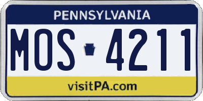 PA license plate MOS4211