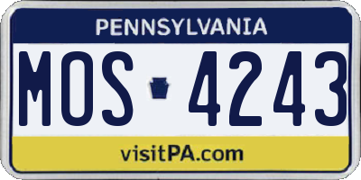 PA license plate MOS4243