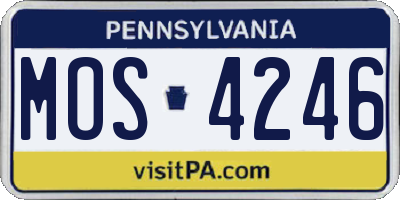 PA license plate MOS4246