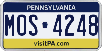 PA license plate MOS4248